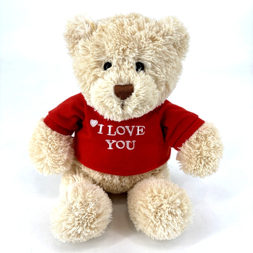 GUND I Love You T-Shirt Bear Plush Stuffed Animal 12" Red Shirt 319714 Gift NICE